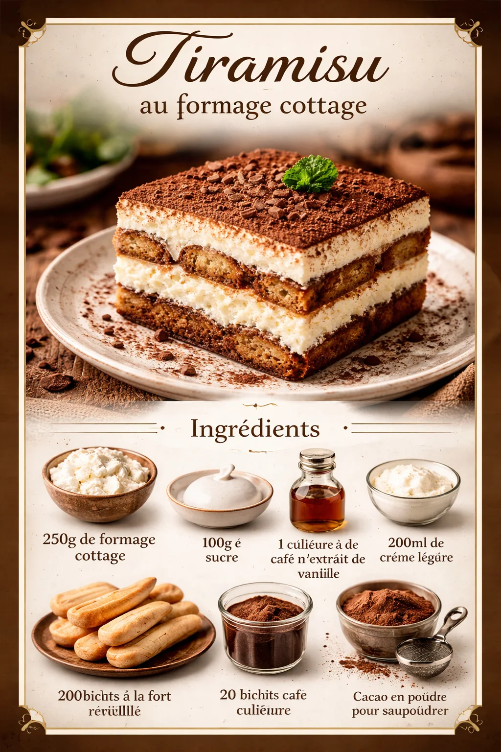 Tiramisu au fromage cottage