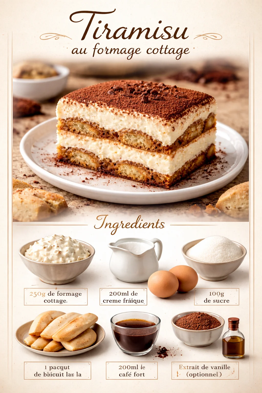 Tiramisu au fromage cottage