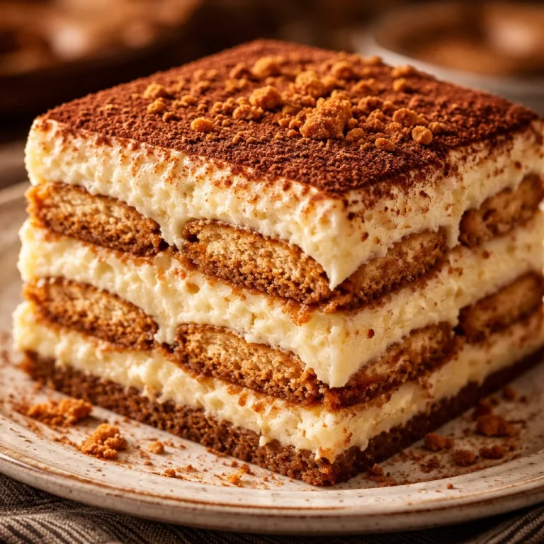 Desser de Tiramisu Biscoff avec couches de crème et biscuits Biscoff