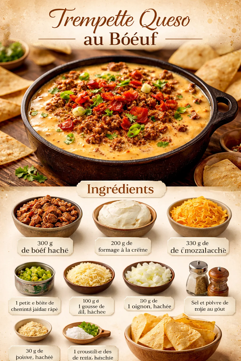 Trempette Queso au Bœuf