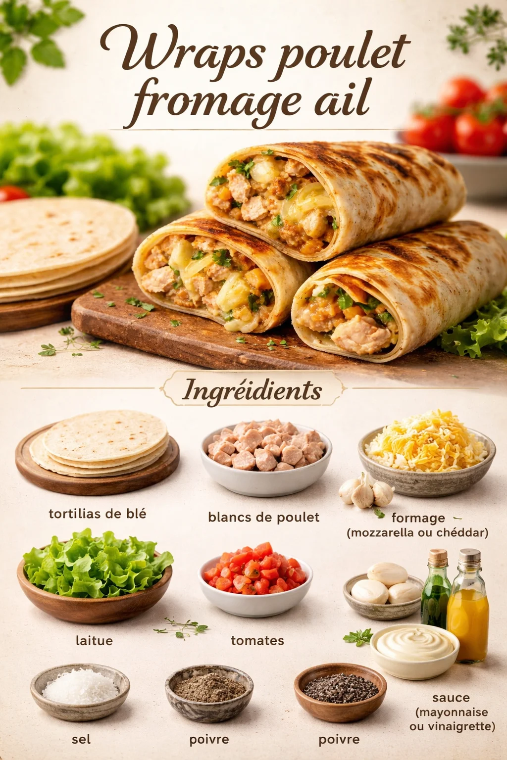 Wraps chicken cheese garlic