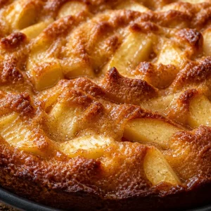 Tarte à la pomme, style gâteau aux pommes, dessert délicieux et moelleux.