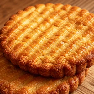 Biscuits au beurre salé français, croustillants et savoureux, sur une assiette.