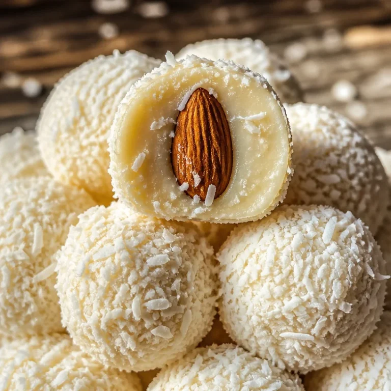 Boules de crème de noix de coco délicates et savoureuses
