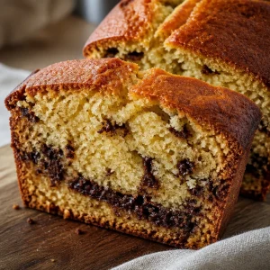 Gâteau au beurre avec chocolat, délicieux dessert français fait maison.