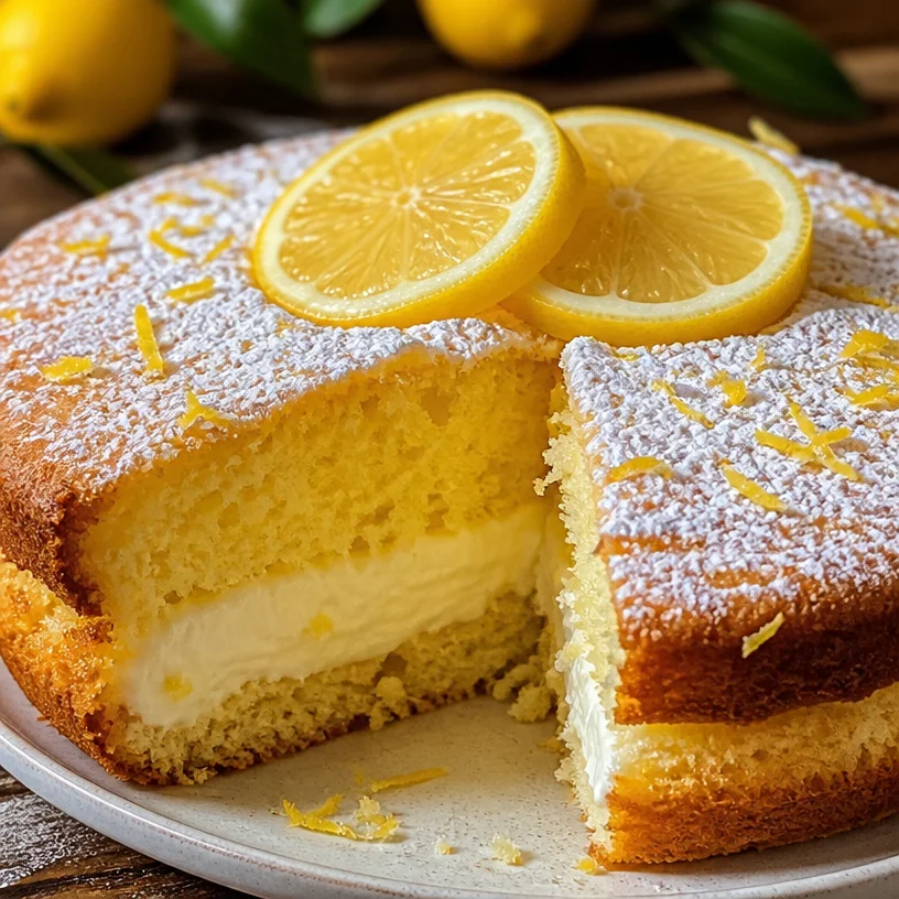 Déllicieux Gâteau Nuage au Citron, léger et aérien, parfait pour toute occasion.