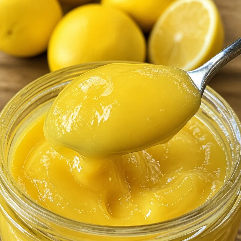 Pot de crème de citron, un lemon curd maison savoureux et délicieux.