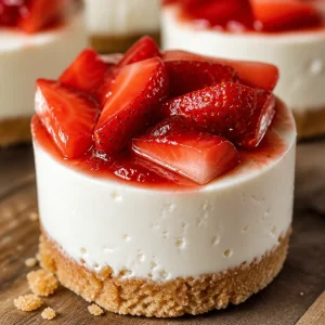 Mini cheesecakes sans cuisson garnis de fruits et crème