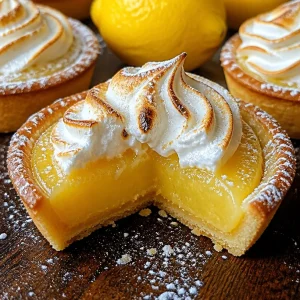 Mini Tartes au Citron garnies de crème citron et décorées de zestes