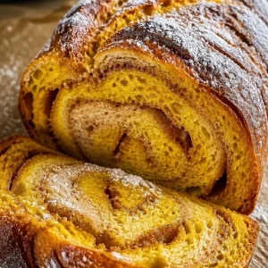 Pain au levain à la citrouille et à la cannelle, savoureux et croustillant.