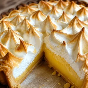 Tarte au Citron Meringuée garnie de meringue dorée