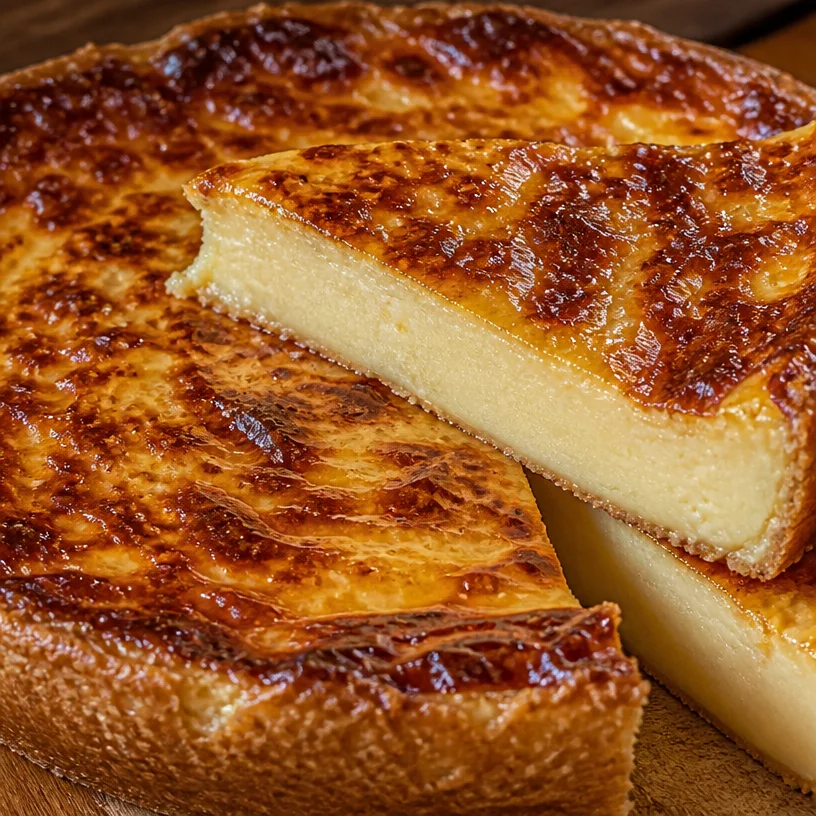Tarte au Fromage maison délicieusement dorée et crémeuse