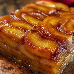 Terrine aux pommes caramélisées, un dessert savoureux et parfumé aux pommes.