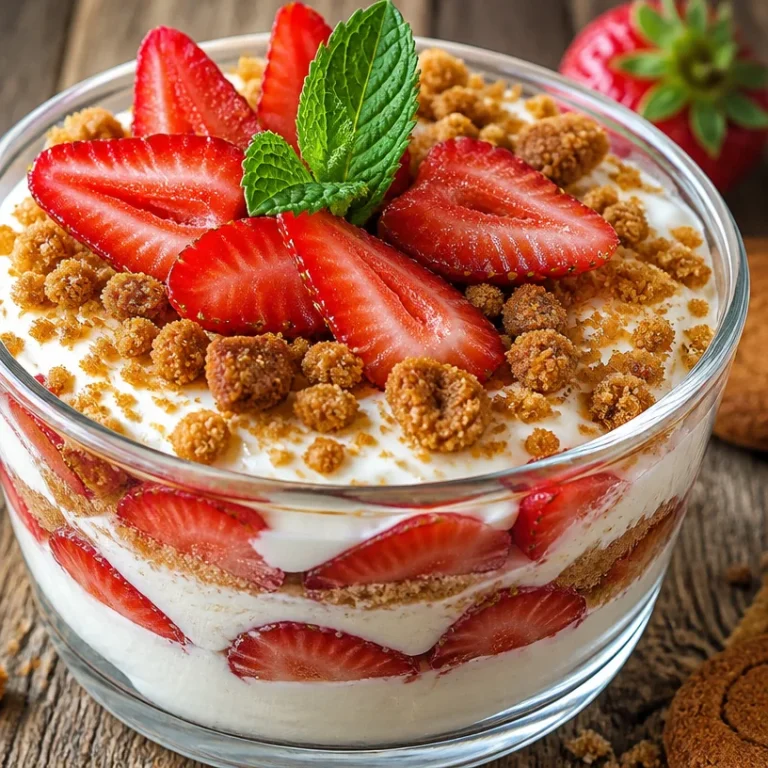 Tiramisu aux Fraises et Spéculoos, un dessert raffiné et savoureux.