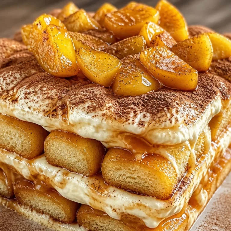 Tiramisu Caramel avec pommes rôties - un dessert savoureux et élégant