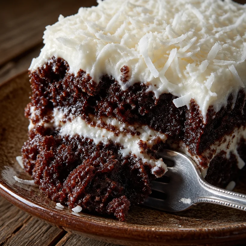 Gâteau ultra moelleux au chocolat et à la noix de coco, une délicieuse recette.