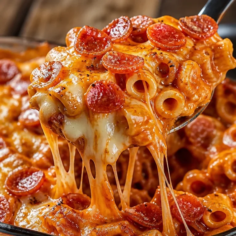 Casserole de pâtes au pepperoni et fromage dorée et délicieuse