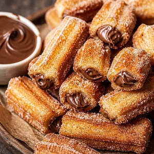 Churros fourrés à la Nutella, un délicieux dessert croustillant