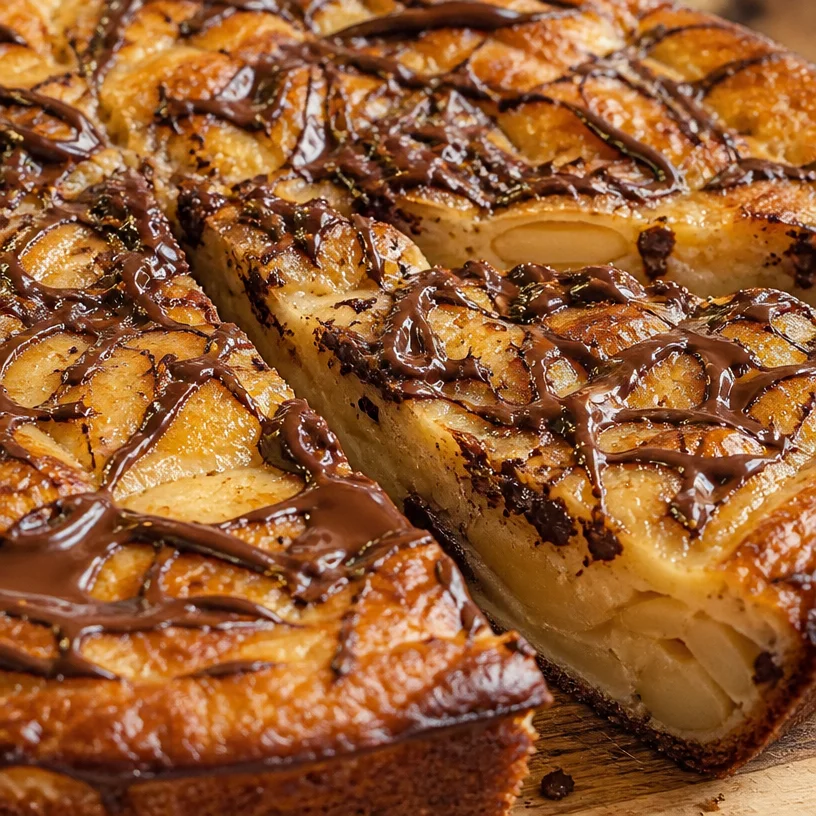 Clafoutis Pommes & Chocolat, dessert traditionnel français aux pommes et chocolat