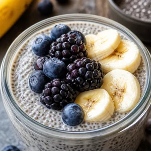 Crème de pudding de chia à la vanille dans un bol élégant