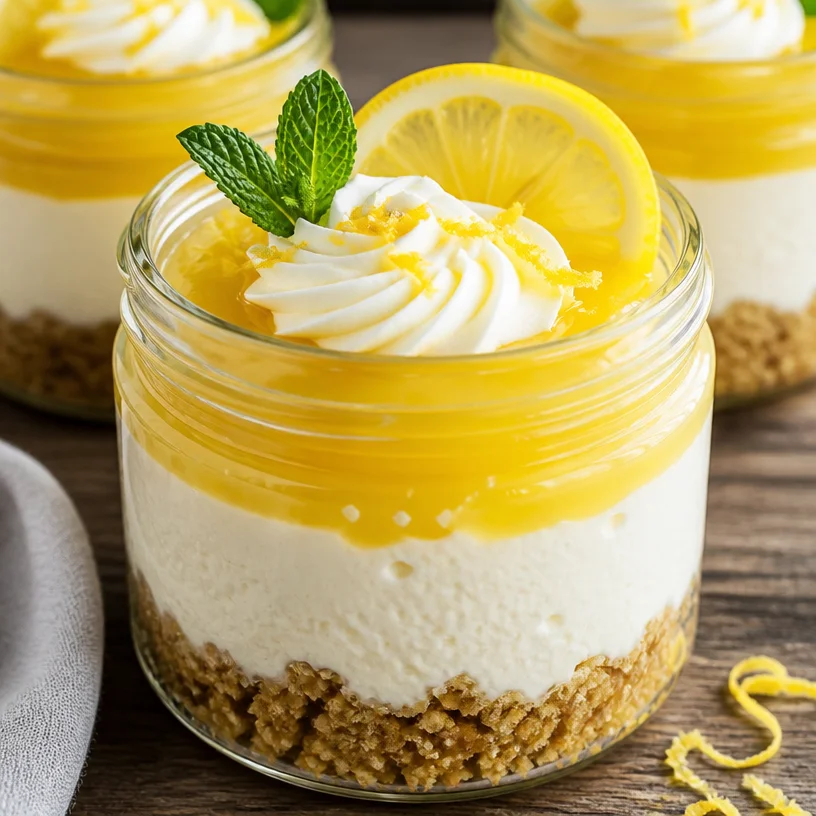 Dessert cheesecake au citron sans cuisson, frais et savoureux