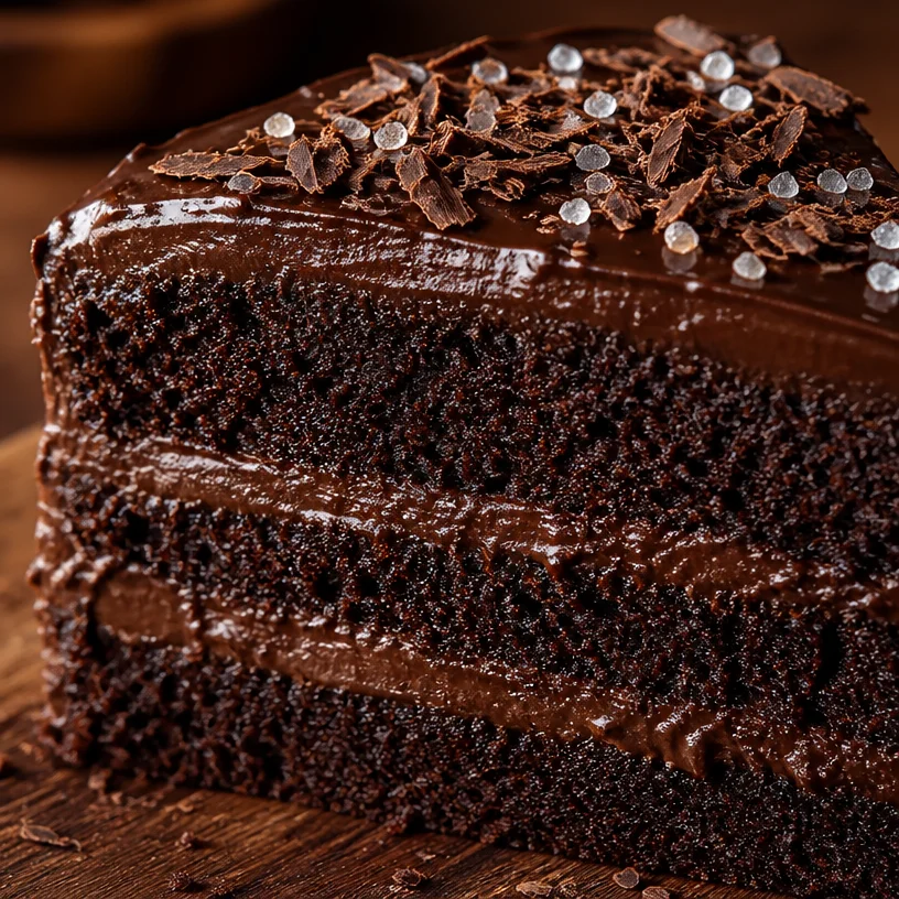 Gâteau au Chocolat Classique moelleux et riche en chocolat sur une assiette