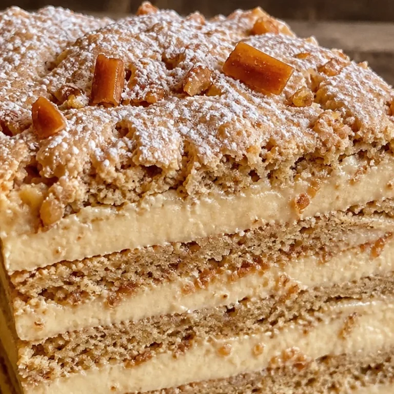 Gâteau succès au praliné avec des couches de praliné et crème onctueuse