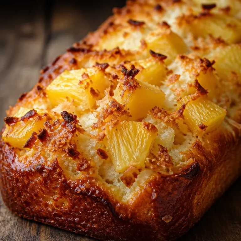 Pain à l'ananas et à la noix de coco frais et savoureux