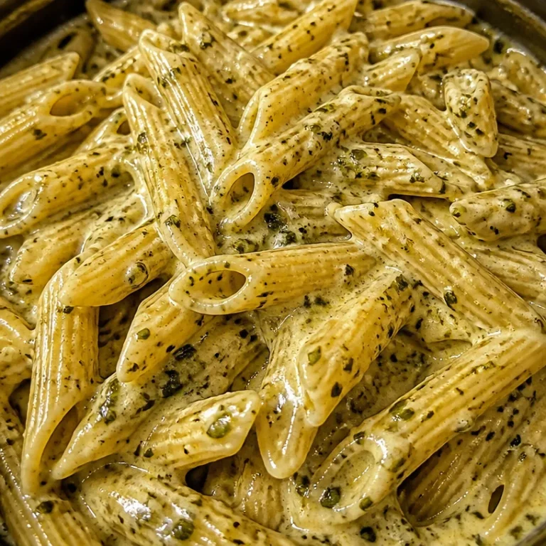 Recette de Pasta Pesto crémeuse préparée dans une seule casserole