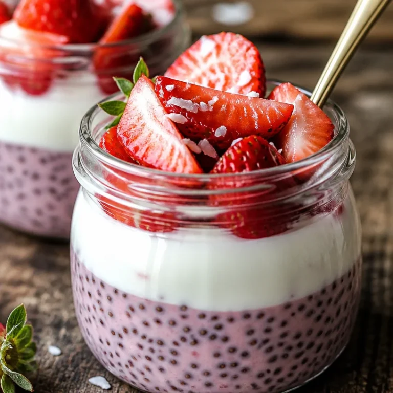 Pudding de Chia aux Fraises dans un bol décoré avec des fraises fraîches