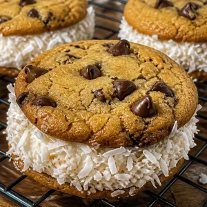 Sandwich de Cookies Explosif avec garniture décadente et présentation appétissante.