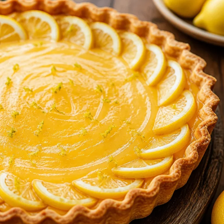 Tarte au Citron Classique Ultime garnie de crème citron et zestes de citron frais