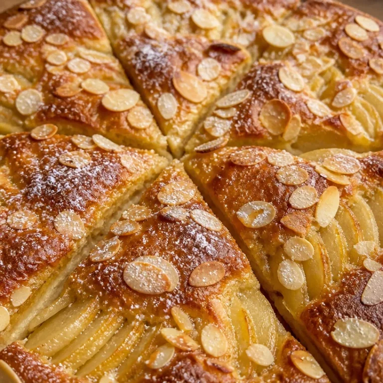Tarte Frangipane aux Poires avec garniture de poires et crème d'amande