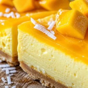 Tarte Mousse de Mangue savoureuse et légère, parfaite pour les amateurs de desserts.