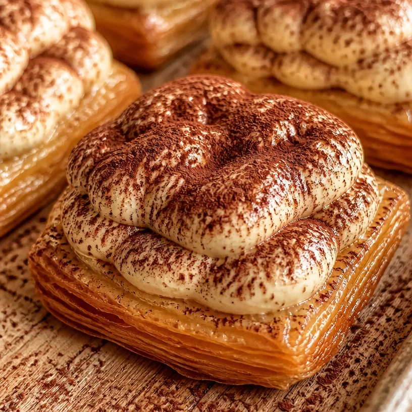 Tarte Tiramisu garnie de crème au mascarpone et cacao