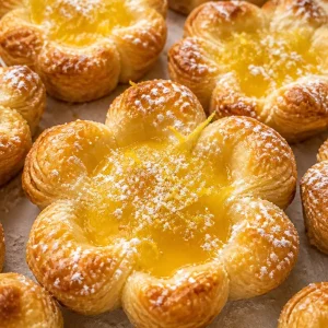 Mini tartelettes citron fleur délicieusement garnies pour un goût rafraîchissant.