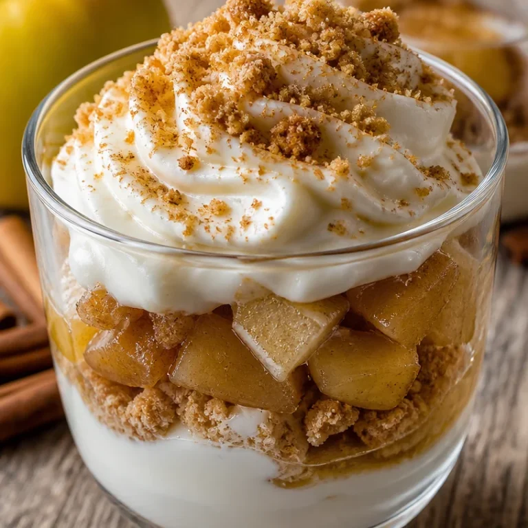 Verrine pomme mascarpone crémeuse servie dans un élégant verre