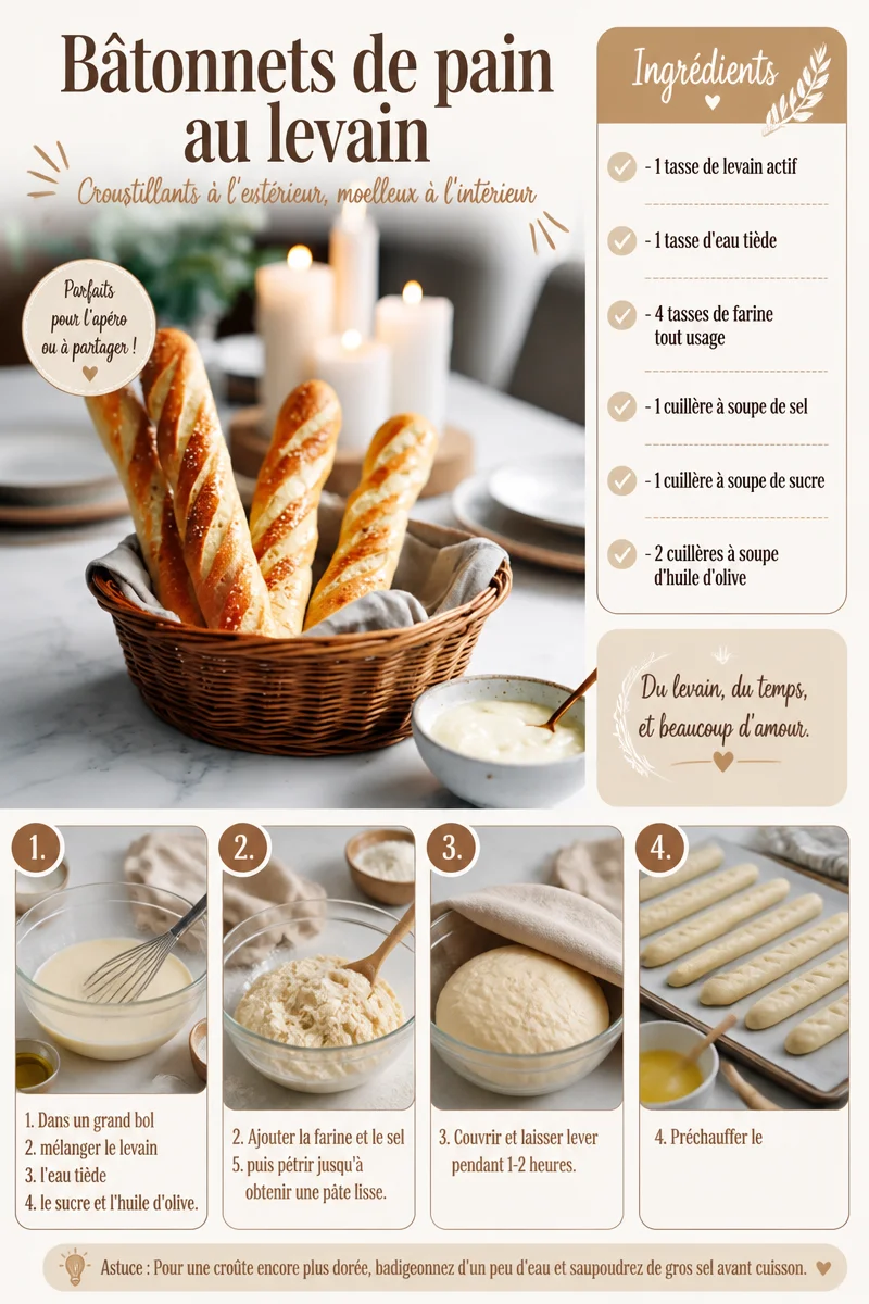 Bâtonnets de pain au levain
