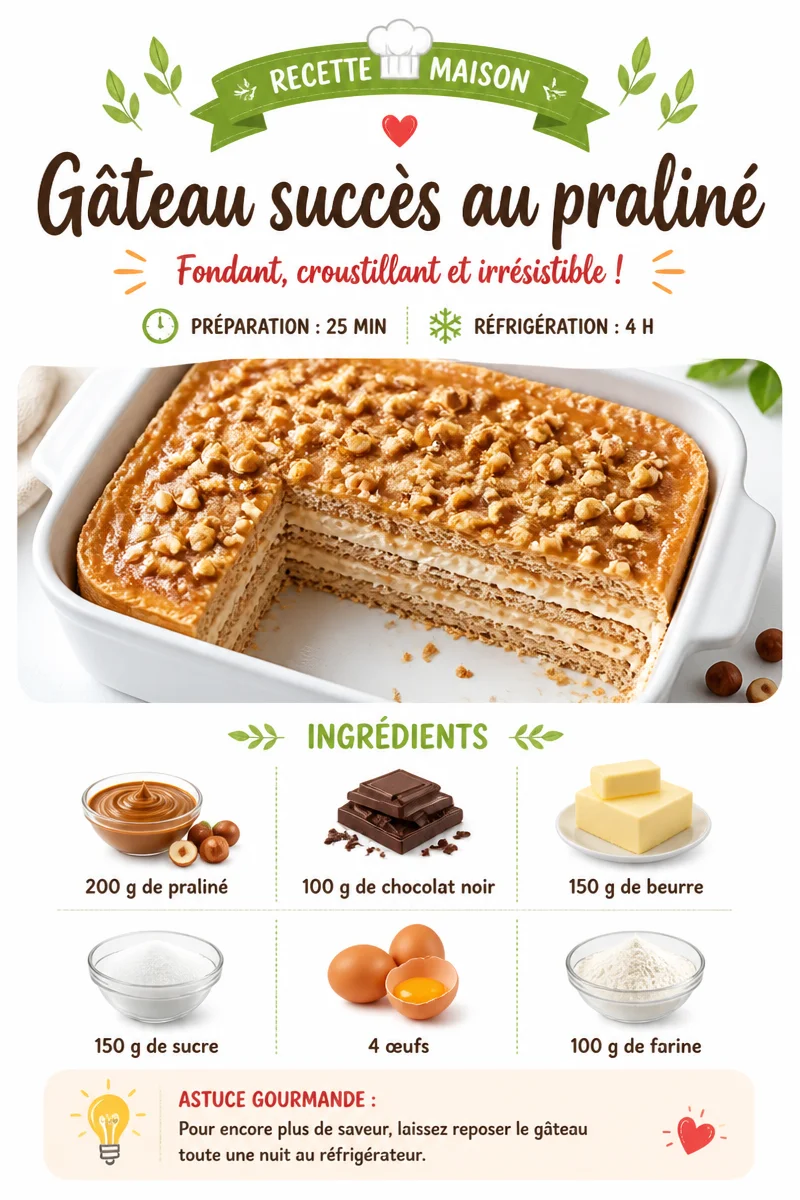 Gâteau succès au praliné