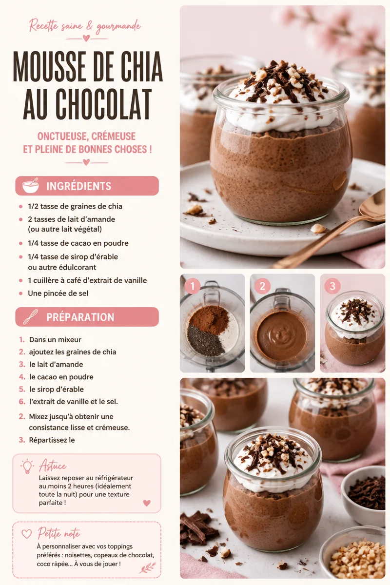 Mousse de chia au chocolat