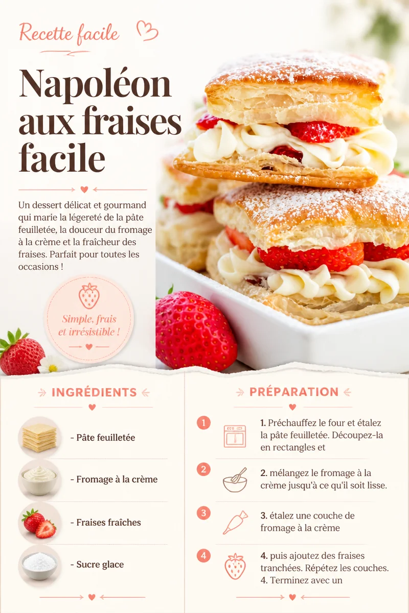 Napoleon aux fraises facile