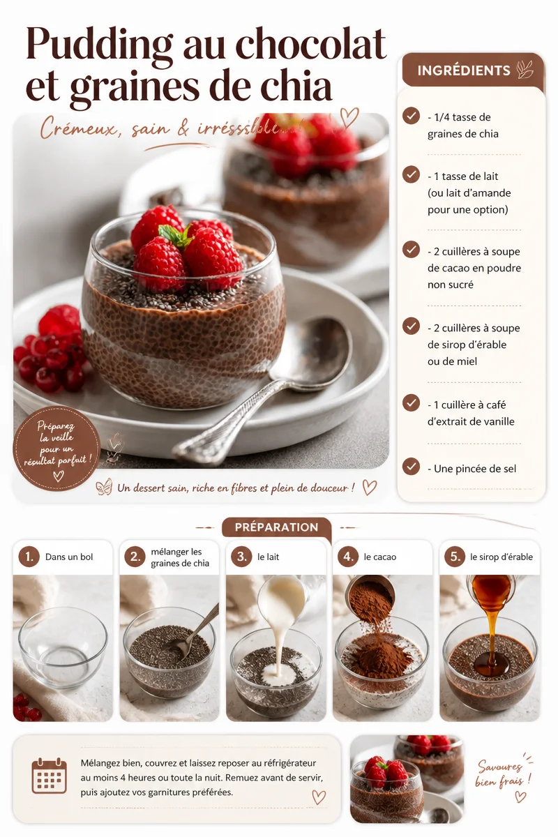 Pudding au chocolat et graines de chia