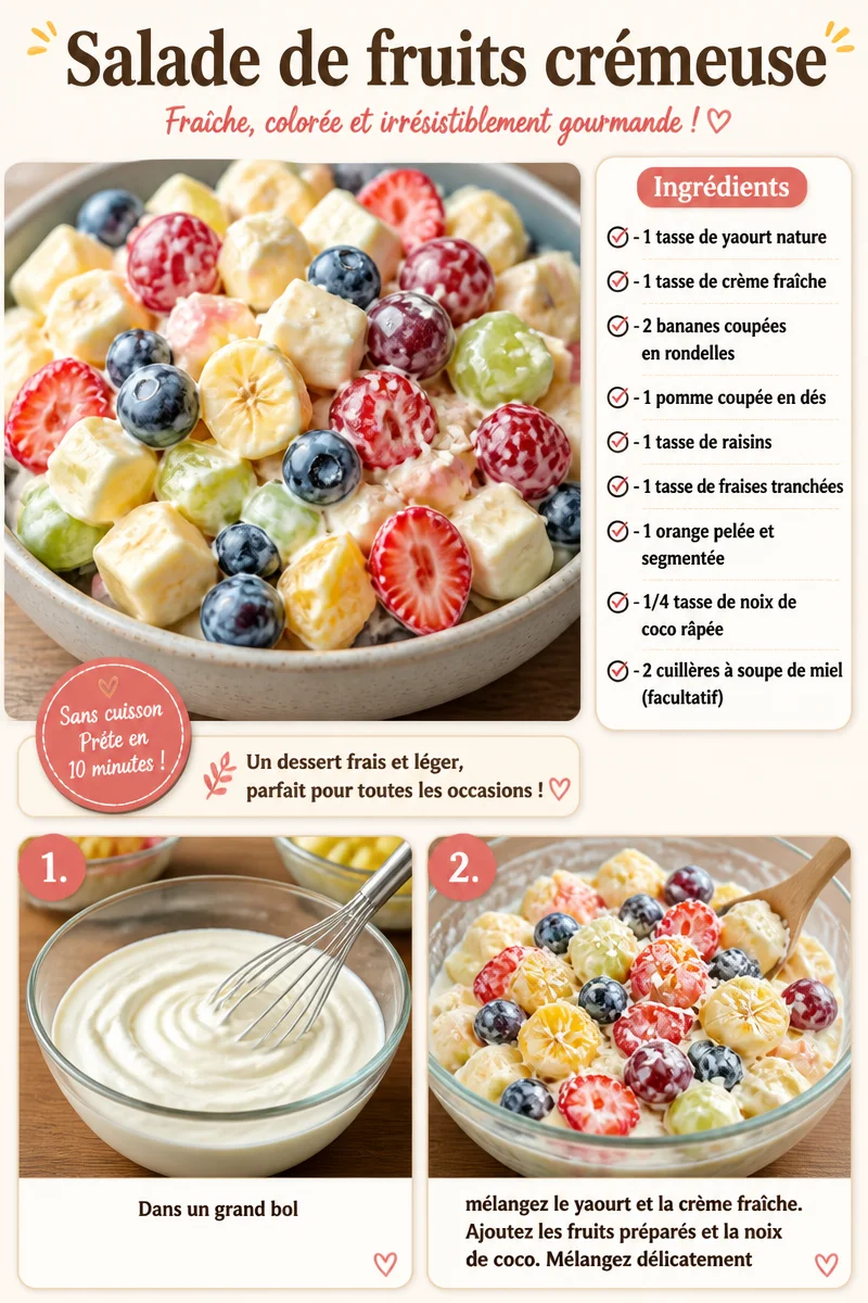 Salade de fruits crémeuse