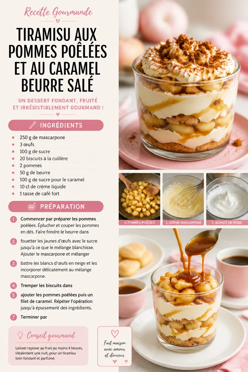Tiramisu with Sautéed Apples and Salted Butter Caramel