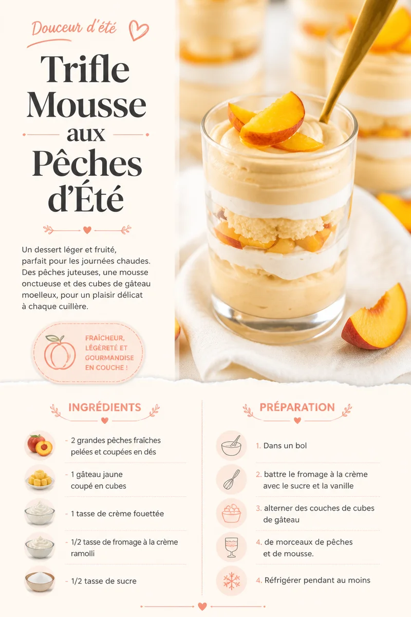 Trifle Mousse aux Pêches d'Été