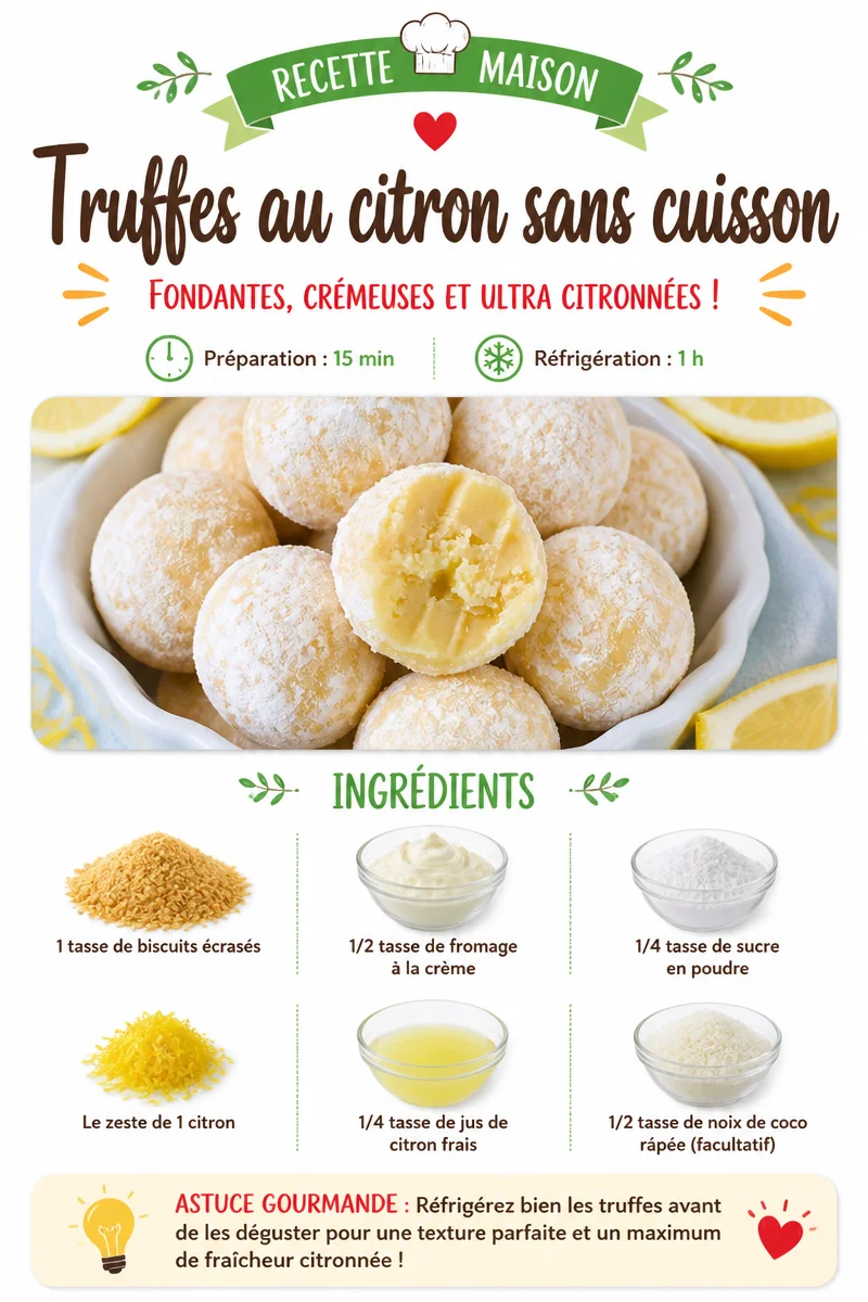 Truffes au citron sans cuisson